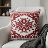 20" Red and White Throw Pillow