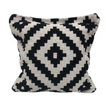 24" Black and White Throw Pillow