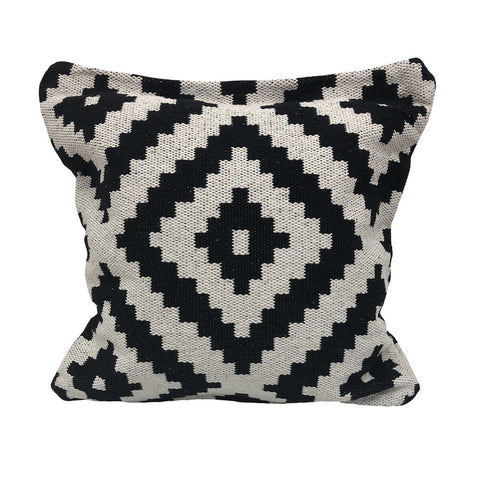 24" Black and White Throw Pillow
