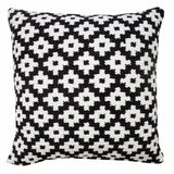 20" Black And White Cotton Geometric Throw Pillow