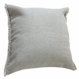 20" Gray Cotton Throw Pillow with Fringe