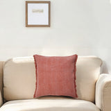 20" Dusty Rose Cotton Throw Pillow with Fringe