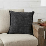 20" X 20" Jet Black 100% Cotton Zippered Pillow