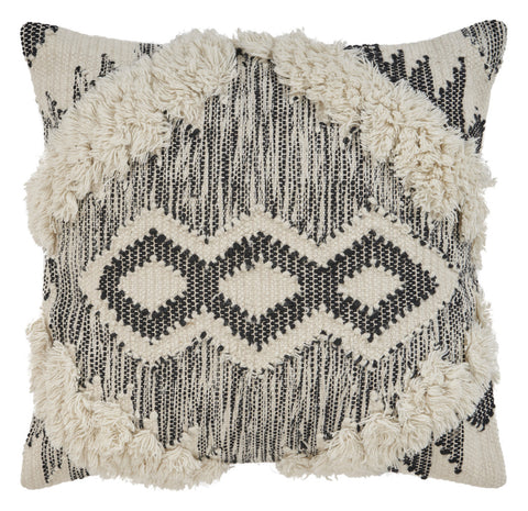 18" White And Black Cowhide Throw Pillow