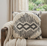 20" Black and Ivory Throw Pillow