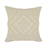 20" X 20" Birch And White 100% Cotton Geometric Zippered Pillow