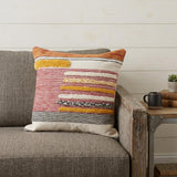 18" Red and Ivory Throw Pillow