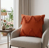 20" Cinnamon Cotton Throw Pillow with Texture