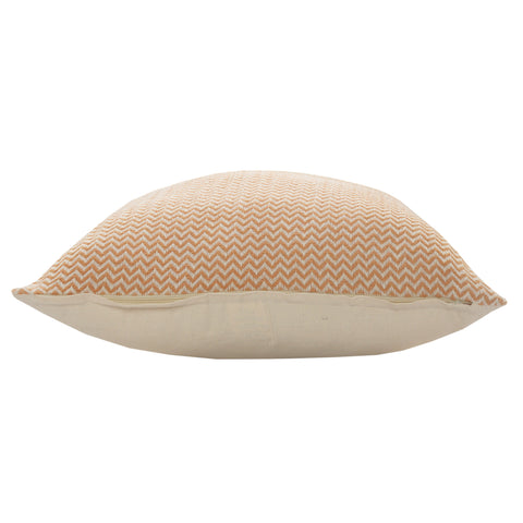 18" Orange and Off White Throw Pillow