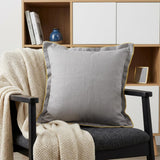 20" X 20" Gray And Yellow Linen Zippered Pillow