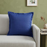 20" X 20" Navy Linen Zippered Pillow