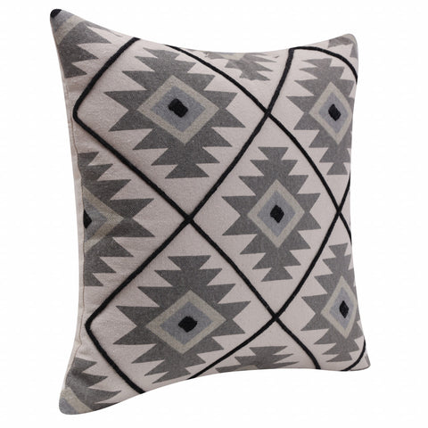 20" Gray and Black Throw Pillow