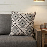 20" Gray and Black Throw Pillow