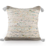 20" X 20" Gray And Off-White 100% Cotton Abstract Zippered Pillow