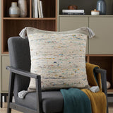 20" X 20" Gray And Off-White 100% Cotton Abstract Zippered Pillow