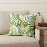 14" X 20" Forest Green And Yellow Polyester Floral Zippered Pillow