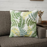 20" X 20" Green And Yellow Polyester Floral Zippered Pillow