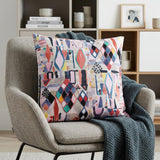 20" Red And Pink Abstract Throw Pillow