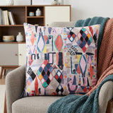 24" Red And Pink Abstract Throw Pillow
