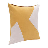 20" X 20" Yellow And Ivory 100% Cotton Abstract Zippered Pillow
