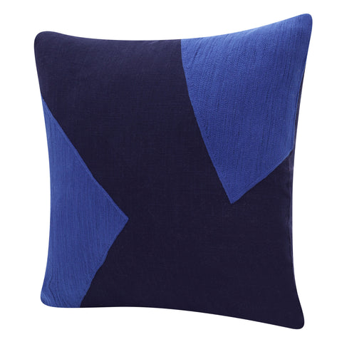 8' X 10' Navy Blue And Denim Blue Abstract Washable Indoor Outdoor Area Rug