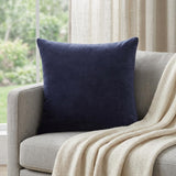 20" X 20" Dark Blue 100% Cotton Zippered Pillow