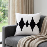 20" Black and White Throw Pillow