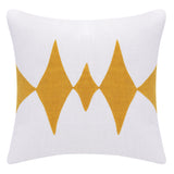 20" Yellow And White Cotton Diamond Throw Pillow