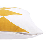 20" Yellow And White Cotton Diamond Throw Pillow