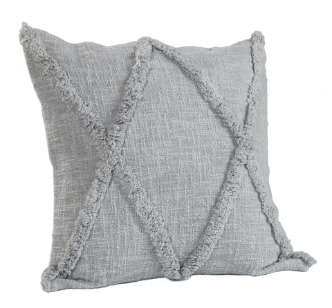 20" Gray Cotton Throw Pillow