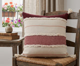20" X 20" 100% Cotton Striped Zippered Pillow