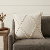 20" Ivory Cotton Throw Pillow