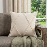 26" X 26" Ivory 100% Cotton Zippered Pillow