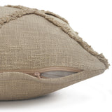 20" Taupe Cotton Throw Pillow