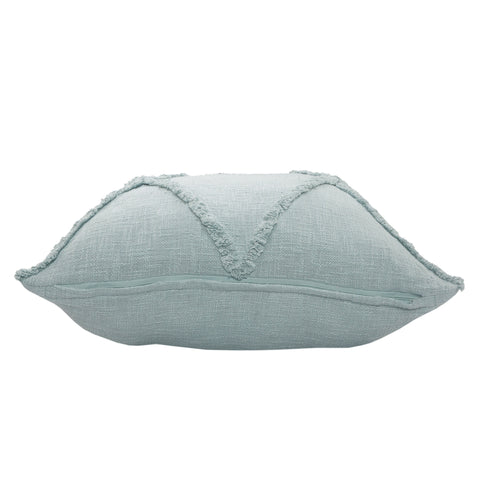18" Blue Cotton Throw Pillow