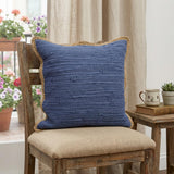 20" Blue and Beige Throw Pillow