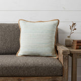 20" Beige and Green Throw Pillow