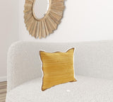 20" Yellow and Beige Throw Pillow