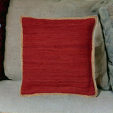 20" Red Cotton Throw Pillow