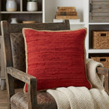 20" Red Cotton Throw Pillow
