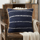 20" Blue and Beige Throw Pillow