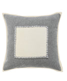 20" Gray Ivory And White Cotton Geometric Throw Pillow