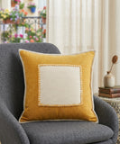 20" X 20" Golden Glow And Cream 100% Cotton Zippered Pillow