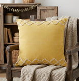 20" Yellow and White Throw Pillow