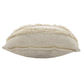 20" Cream Cotton Throw Pillow with Fringe