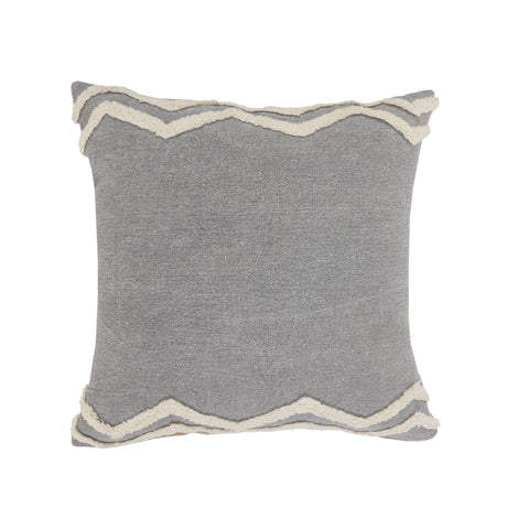 Set of Two 18" Gray Cowhide Throw Pillows