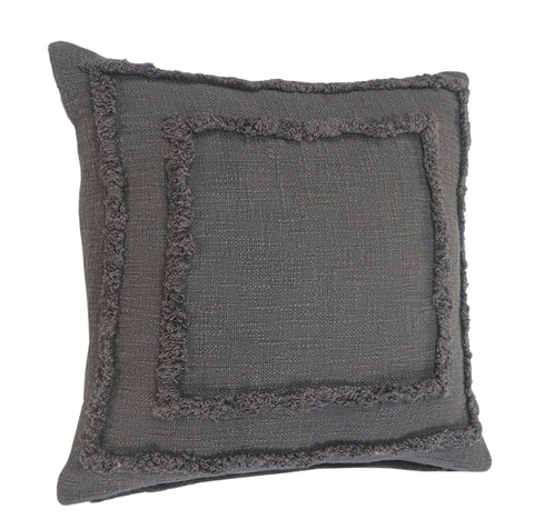 20" Gray Cotton Throw Pillow