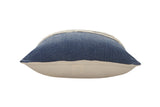 20" X 20" Dusty Blue And White 100% Cotton Striped Zippered Pillow