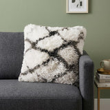 20" Black And White Geometric Throw Pillow