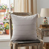 18" X 18" Beige 100% Cotton Zippered Pillow
